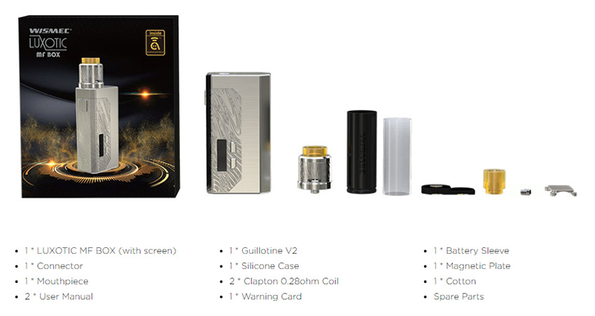 Wismec LUXOTIC MF BOX+Guillotine V2 Kit With Screen